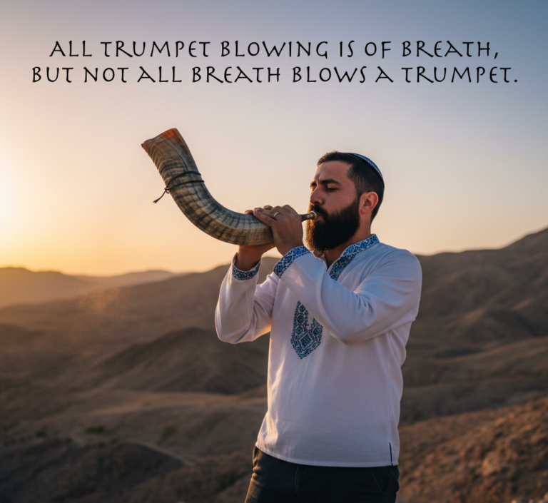 All trumpet blowing is of breath, but not all breath blows a trumpet